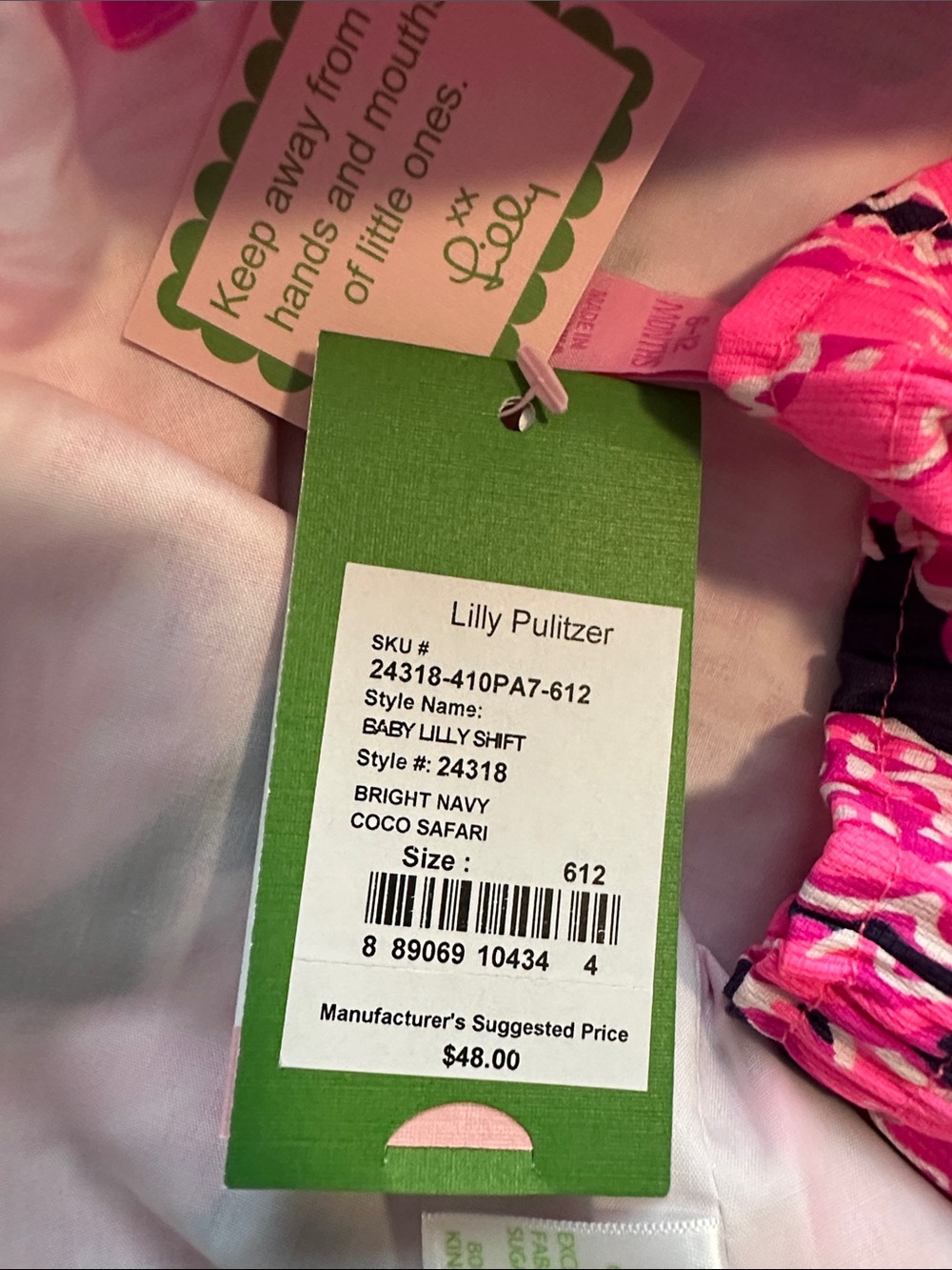 Lilly Pulitzer Pink and Navy Pineapple Print Girls Matching Set - Picture 7 of 9